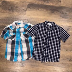 Mossimo Supply Co./ Old Navy Kids Plaid Shirts - Blue, Black, and White